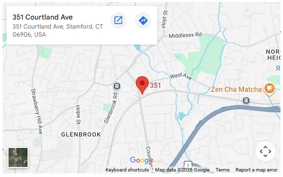 Map of 351 Courtland Avenue, Stamford, CT